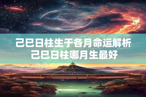 己巳日柱生于各月命运解析 己巳日柱哪月生最好