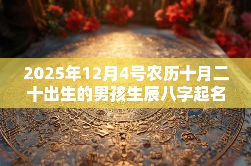 2025年12月4号农历十月二十出生的男孩生辰八字起名