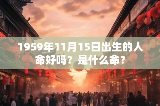 1959年11月15日出生的人命好吗？是什么命？