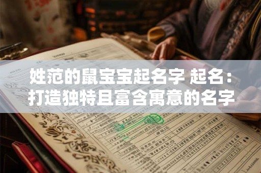 姓范的鼠宝宝起名字 起名:打造独特且富含寓意的名字 姓范的鼠宝宝起名字 起名:打造独特且富含寓意的名字
