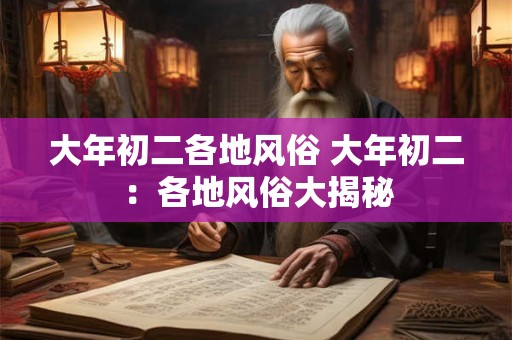 大年初二各地风俗 大年初二:各地风俗大揭秘 大年初二各地风俗 大年初二:各地风俗大揭秘