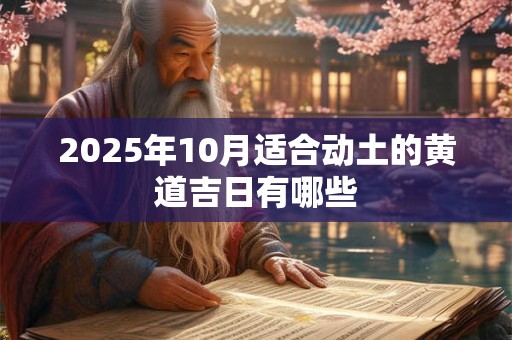 2025年10月适合动土的黄道吉日有哪些 2025年10月适合动土的黄道吉日有哪些