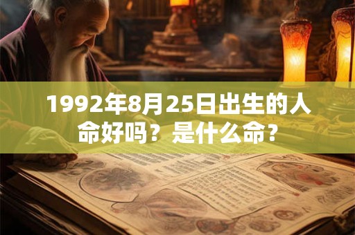 1992年8月25日出生的人命好吗？是什么命？