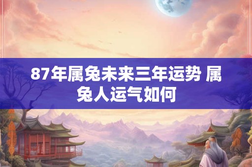 87年属兔未来三年运势 属兔人运气如何
