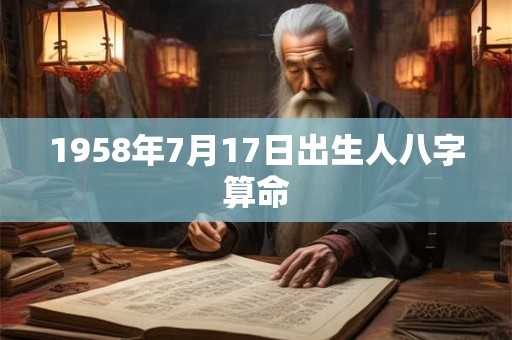 1958年7月17日出生人八字算命