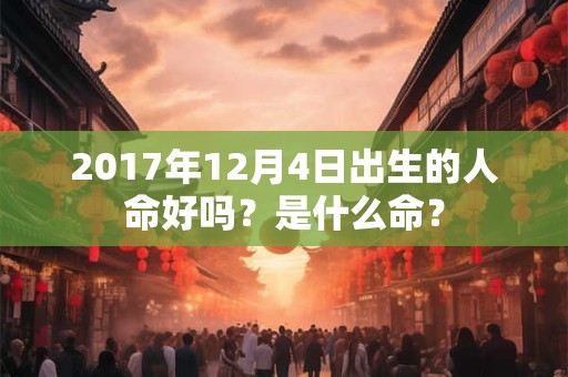 2017年12月4日出生的人命好吗？是什么命？