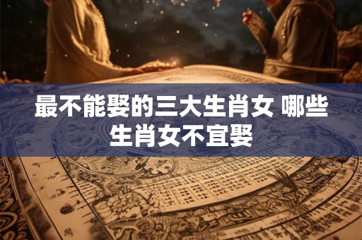最不能娶的三大生肖女 哪些生肖女不宜娶