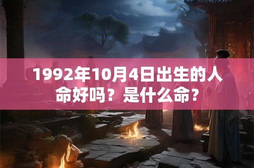 详细阅读:1992年10月4日出生的人命好吗?是什么命? 1992年10月4日出生的人命好吗?是什么命?