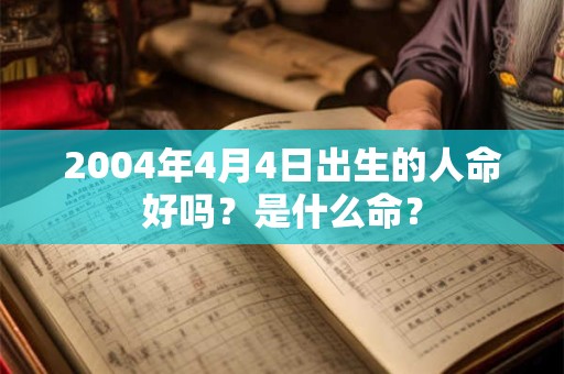 2004年4月4日出生的人命好吗？是什么命？
