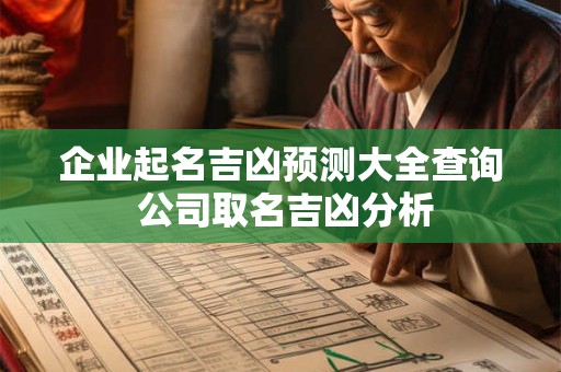 企业起名吉凶预测大全查询 公司取名吉凶分析