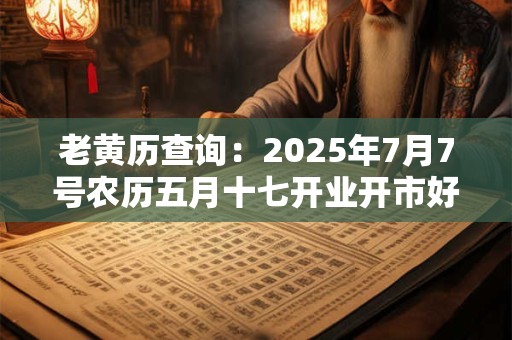老黄历查询：2025年7月7号农历五月十七开业开市好吗