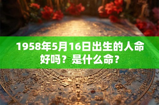 1958年5月16日出生的人命好吗？是什么命？