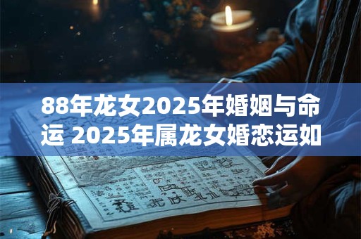 88年龙女2025年婚姻与命运 2025年属龙女婚恋运如何