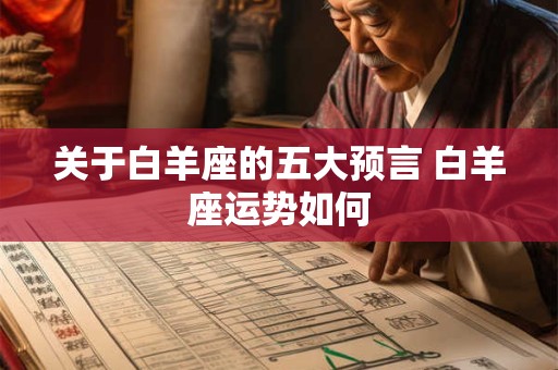 关于白羊座的五大预言 白羊座运势如何
