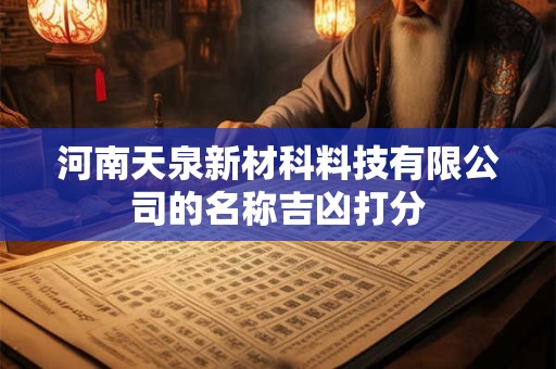 河南天泉新材科料技有限公司的名称吉凶打分
