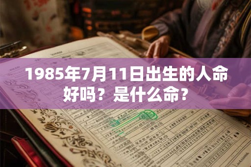 1985年7月11日出生的人命好吗？是什么命？