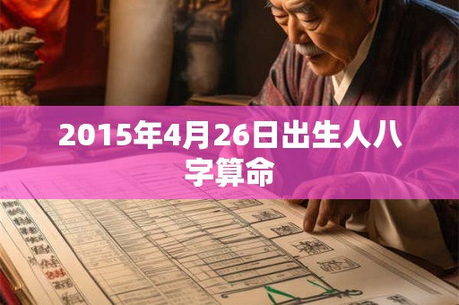 详细阅读:2015年4月26日出生人八字算命 2015年4月26日出生人八字算命
