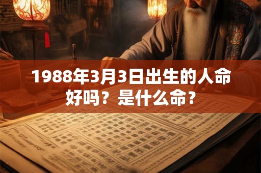 1988年3月3日出生的人命好吗？是什么命？