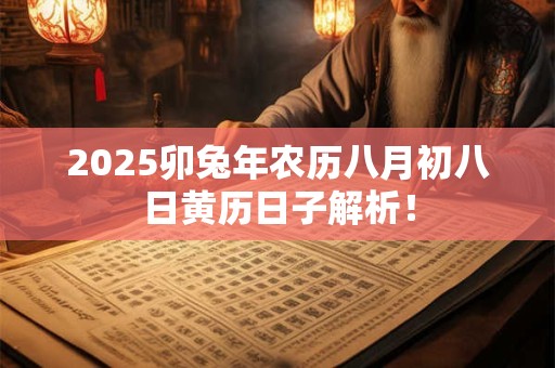2025卯兔年农历八月初八日黄历日子解析！