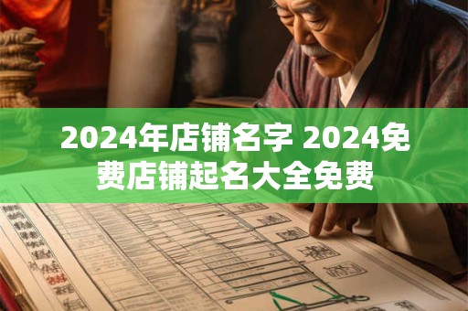 2024年店铺名字 2024免费店铺起名大全免费