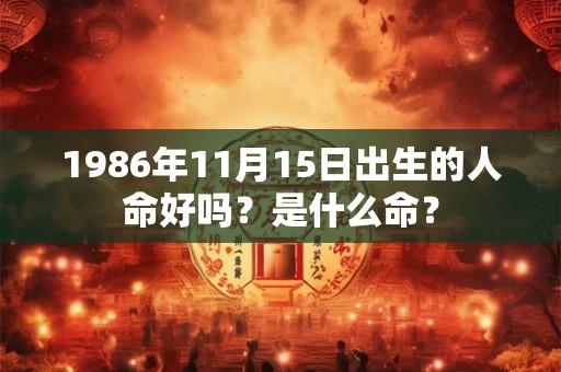 1986年11月15日出生的人命好吗？是什么命？