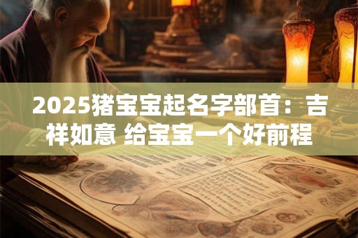2025猪宝宝起名字部首：吉祥如意 给宝宝一个好前程