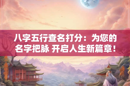 八字五行查名打分：为您的名字把脉 开启人生新篇章！