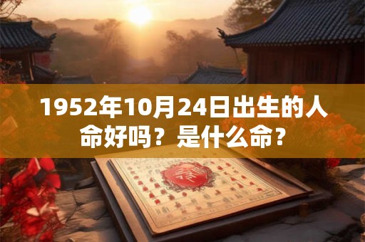1952年10月24日出生的人命好吗？是什么命？