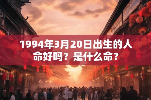 1994年3月20日出生的人命好吗？是什么命？