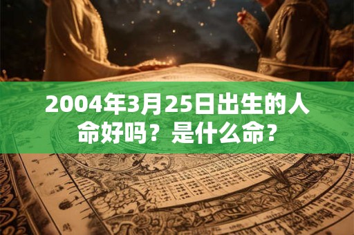 2004年3月25日出生的人命好吗？是什么命？