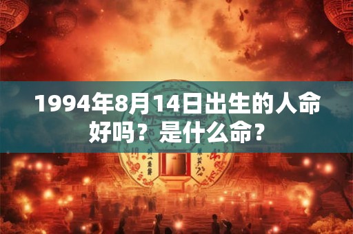 1994年8月14日出生的人命好吗？是什么命？