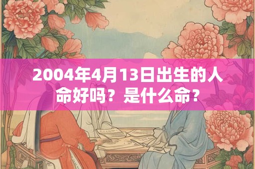 2004年4月13日出生的人命好吗？是什么命？