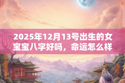 2025年12月13号出生的女宝宝八字好吗，命运怎么样