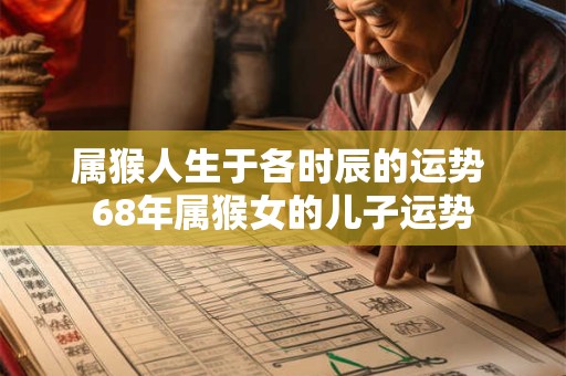 属猴人生于各时辰的运势 68年属猴女的儿子运势