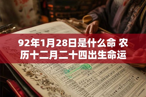 92年1月28日是什么命 农历十二月二十四出生命运
