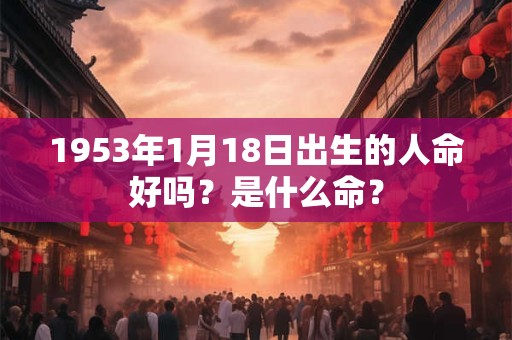 1953年1月18日出生的人命好吗？是什么命？