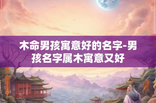 木命男孩寓意好的名字-男孩名字属木寓意又好