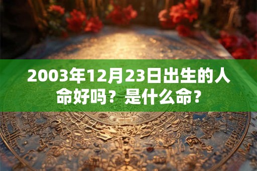2003年12月23日出生的人命好吗？是什么命？