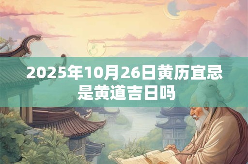 2025年10月26日黄历宜忌 是黄道吉日吗