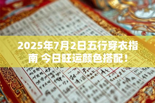 2026年7月2日五行穿衣指南 今日旺运颜色搭配！