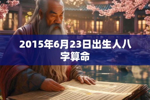 2015年6月23日出生人八字算命