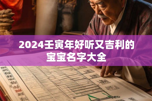 2024壬寅年好听又吉利的宝宝名字大全