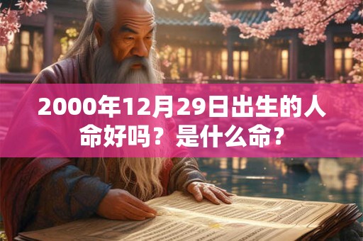 2000年12月29日出生的人命好吗？是什么命？
