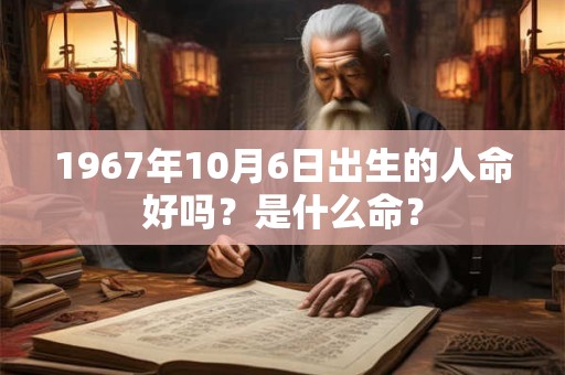 1967年10月6日出生的人命好吗？是什么命？