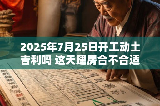 2025年7月25日开工动土吉利吗 这天建房合不合适