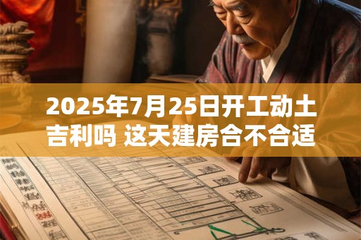 2025年7月25日开工动土吉利吗 这天建房合不合适