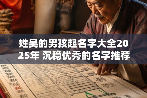 姓吴的男孩起名字大全2025年 沉稳优秀的名字推荐