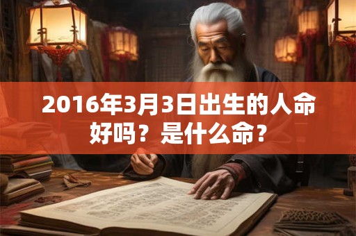 2016年3月3日出生的人命好吗？是什么命？