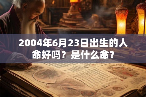 2004年6月23日出生的人命好吗？是什么命？