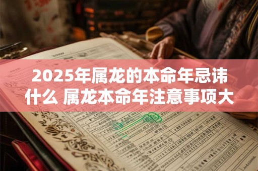 2025年属龙的本命年忌讳什么 属龙本命年注意事项大全 2025年属龙的本命年忌讳什么 属龙本命年注意事项大全